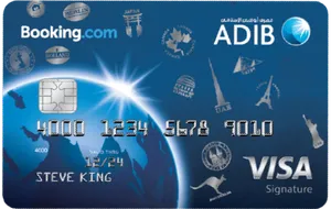 ADIB Booking.com Visa Signature card art