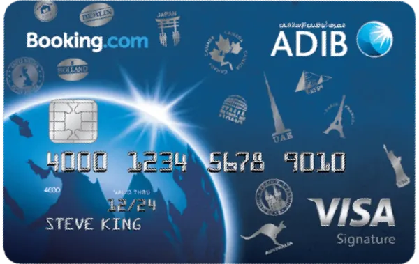 ADIB Booking.com Visa Signature card art
